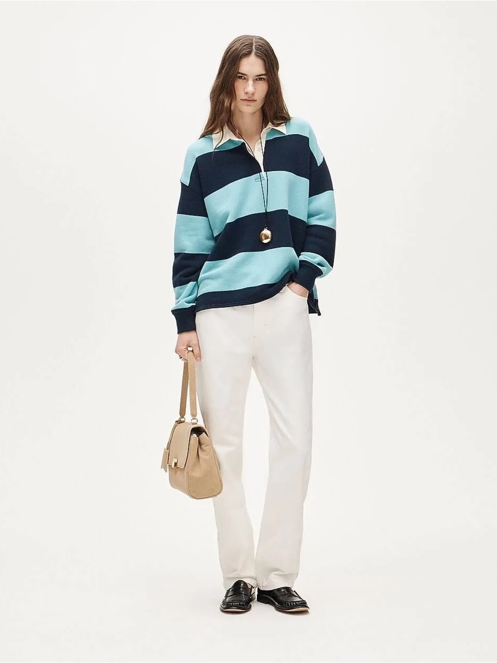 J Crew Heritage terry relaxed rugby sweatshirt - Picture 2 of 6